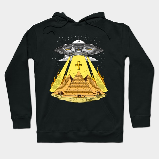 Egyptian Pyramids Alien Abduction Hoodie by underheaven